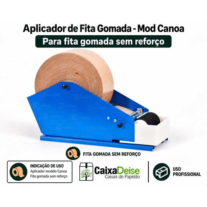 Aplicador manual de fita gomada modelo Canoa para fita sem reforço