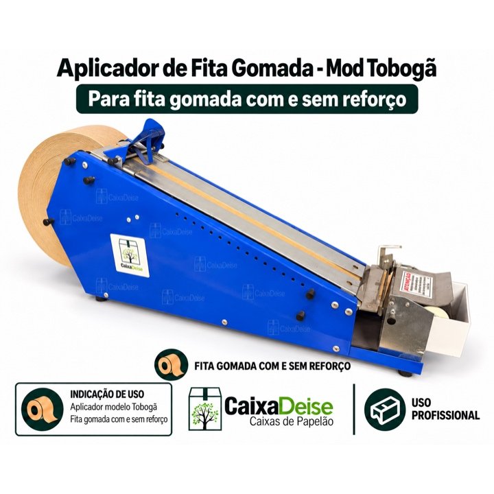 Aplicador manual de fita gomada modelo Tobogã para fitas com e sem reforço