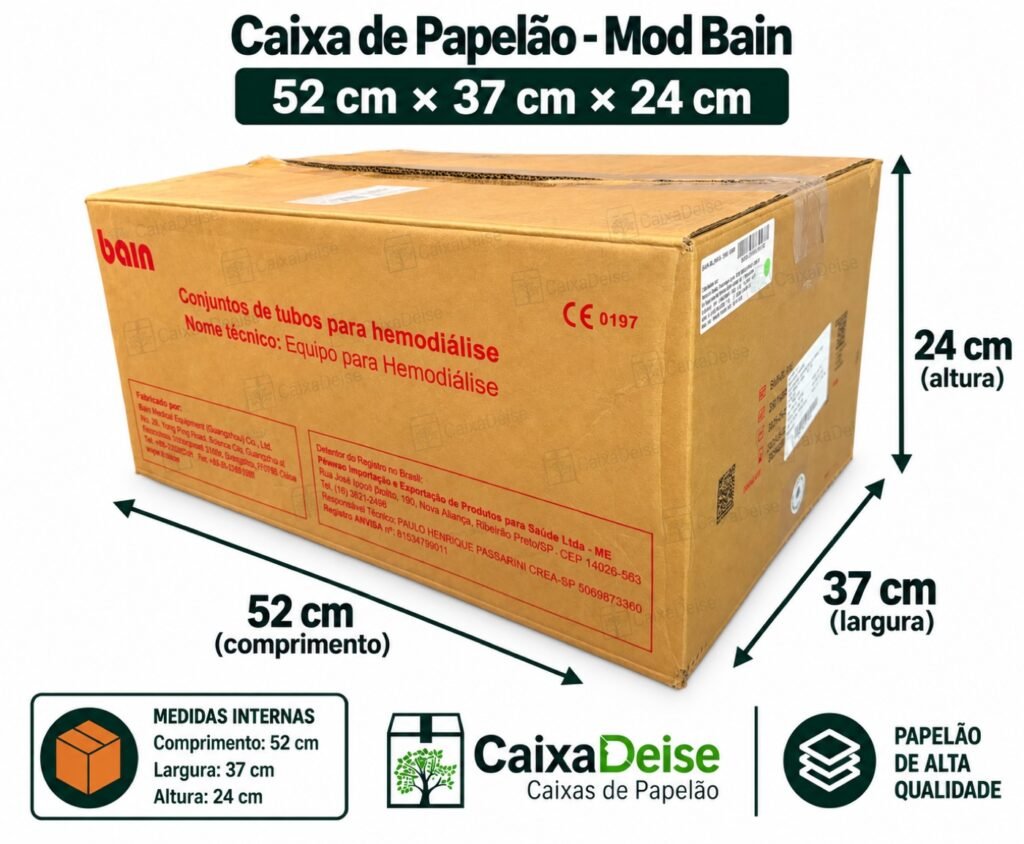 Caixa de papelão seminova 52 x 37 x 24 cm