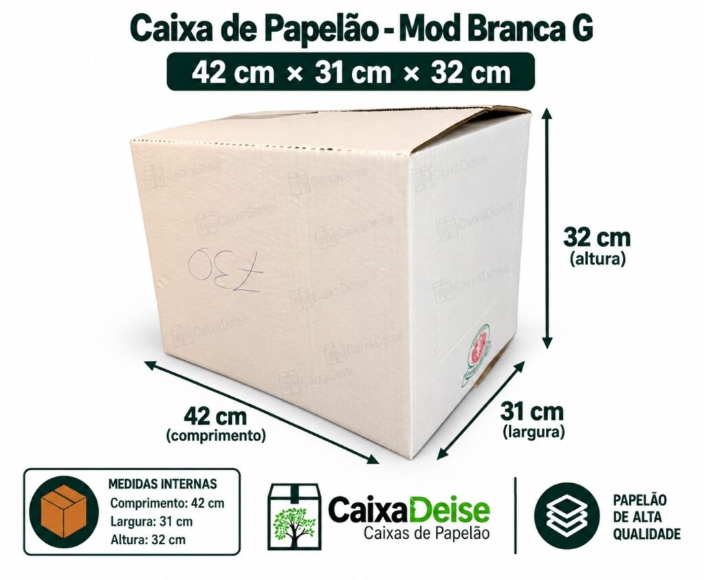 Caixa de papelão seminova 42 x 31 x 32 cm