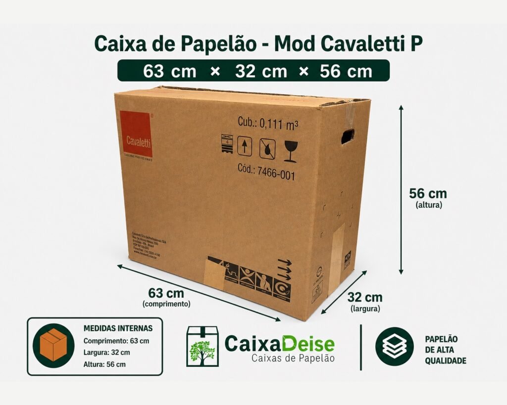 Caixa de papelão seminova 63 x 32 x 56 cm