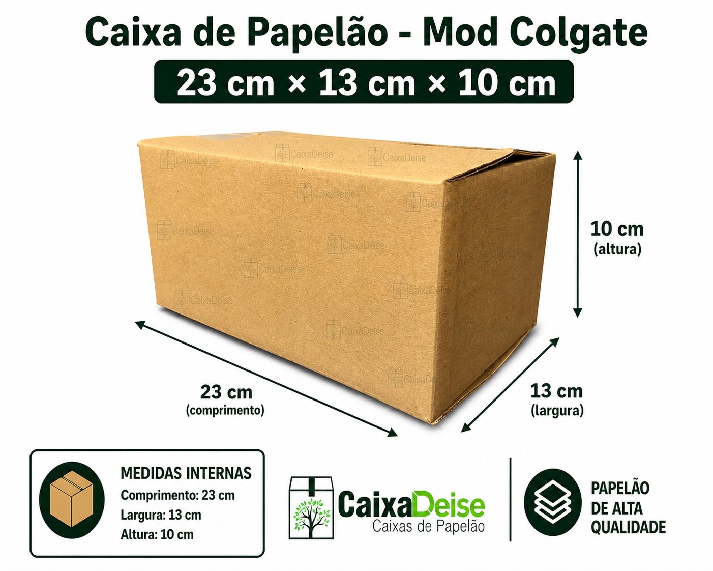 Caixa de papelão 23 x 13 x 10 cm