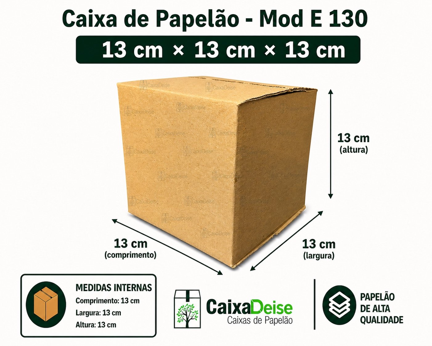 Caixa de papelão E 130 13 x 13 x 13 cm