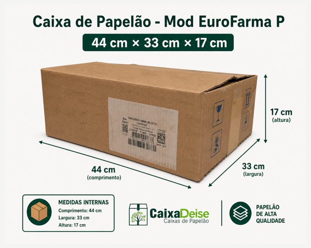 Caixa de papelão seminova 44 x 33 x 17 cm
