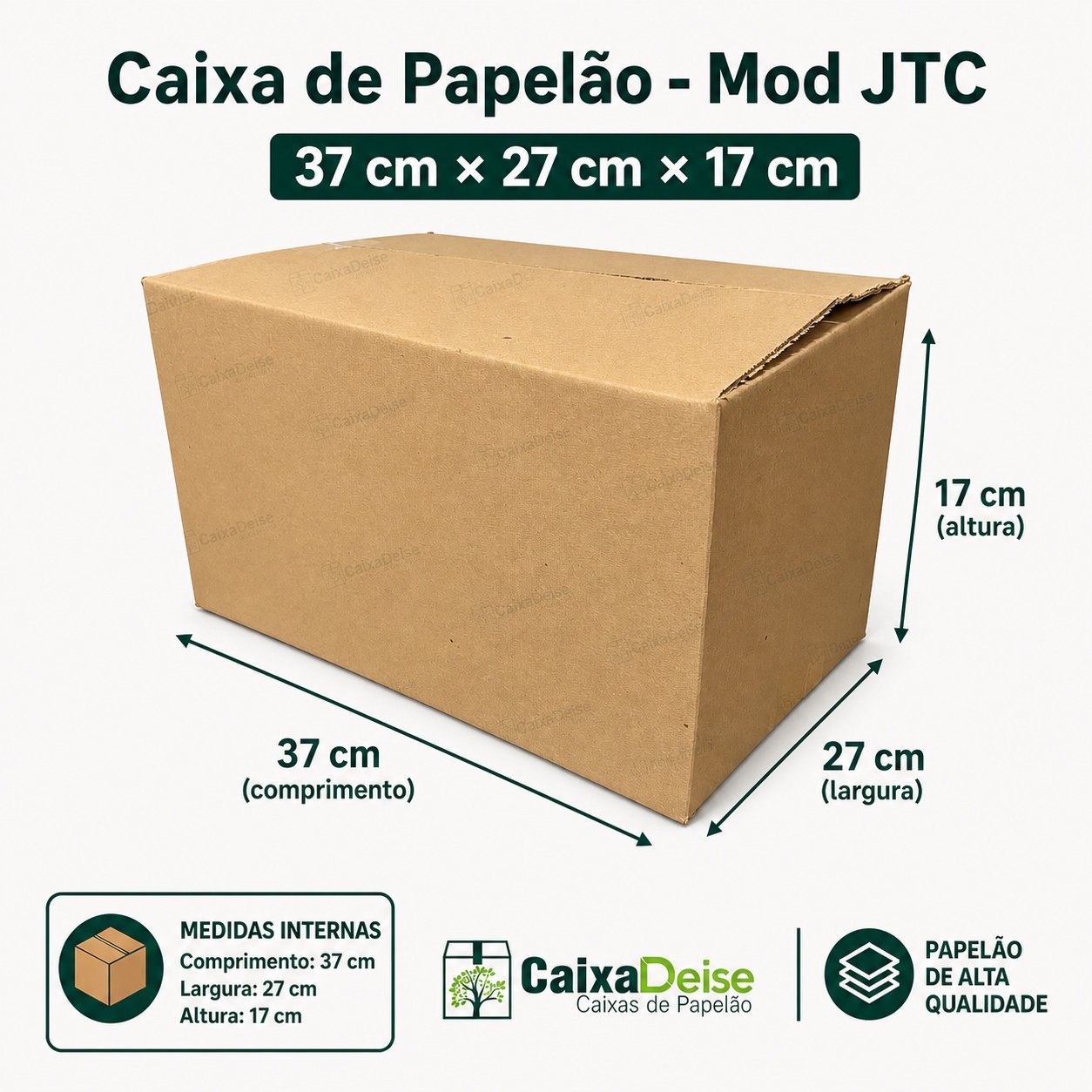 Caixa de papelão JTC 37 x 27 x 17 cm
