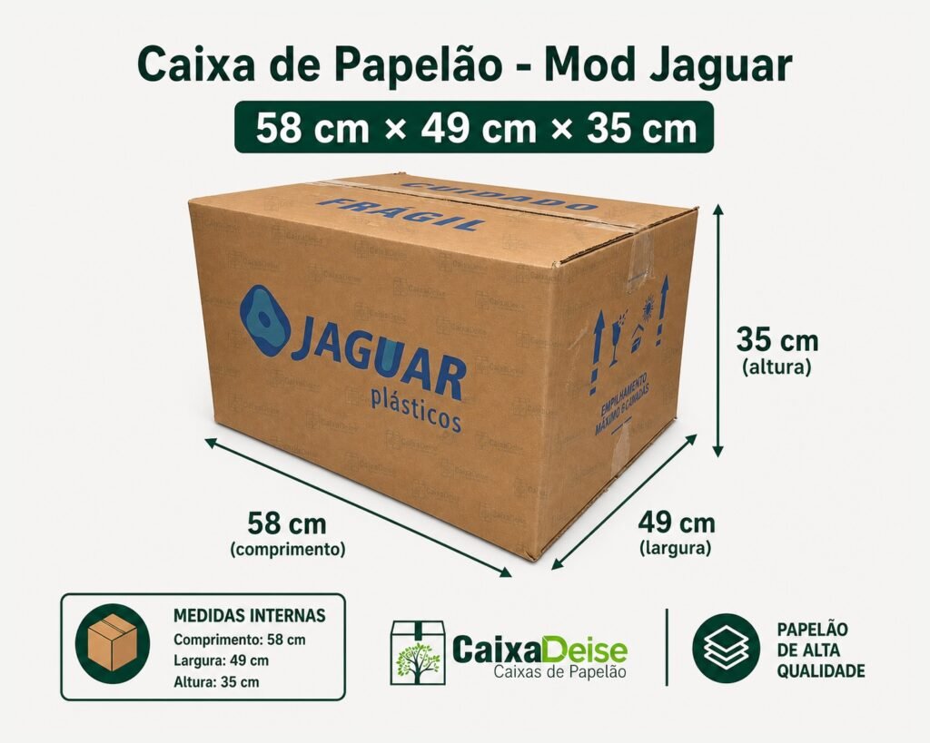 Caixa de papelão seminova 58 x 49 x 35 cm