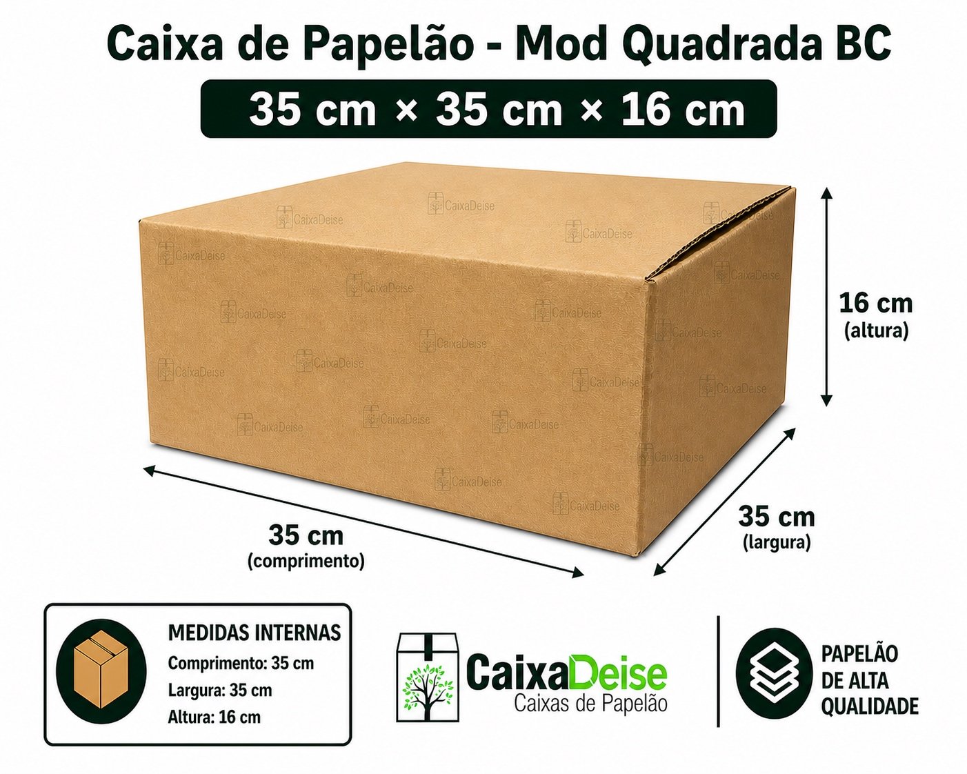 Caixa de papelão 35 x 35 x 16 cm