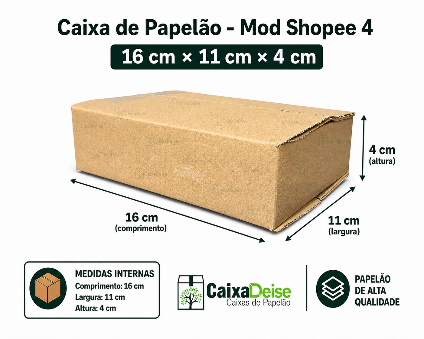 Caixa de papelão 16 x 11 x 4 cm modelo Shopee 4