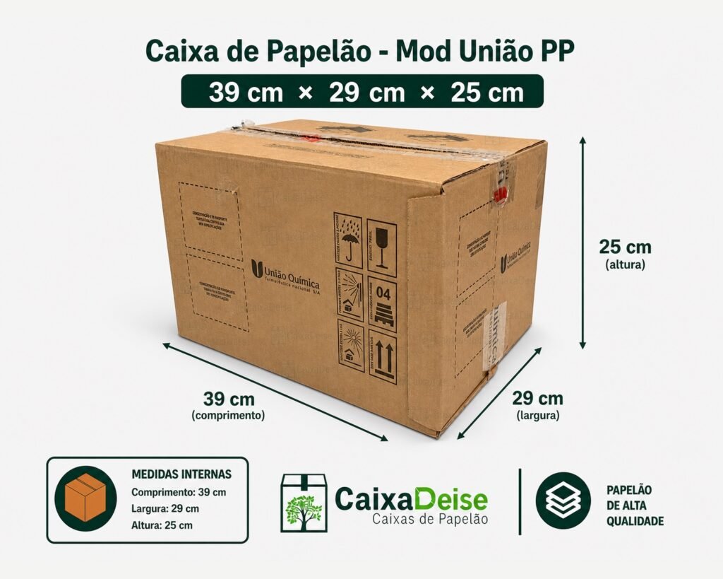 Caixa de papelão seminova 39 x 29 x 25 cm