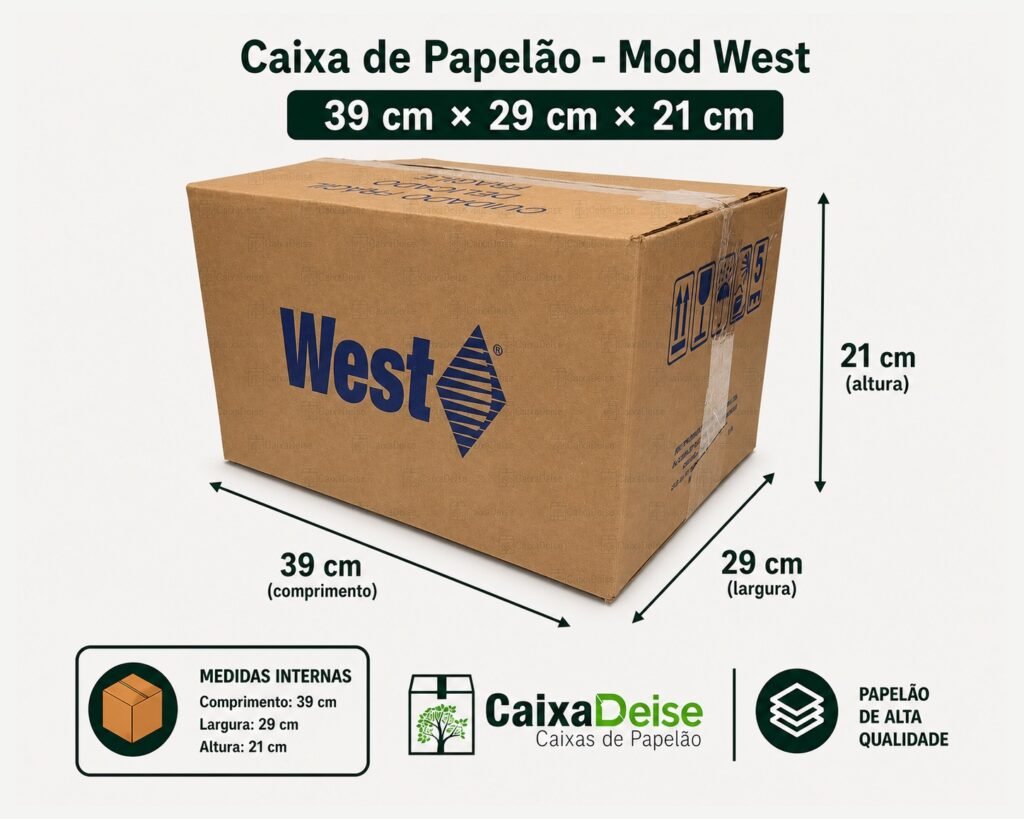 Caixa de papelão seminova 39 x 29 x 21 cm