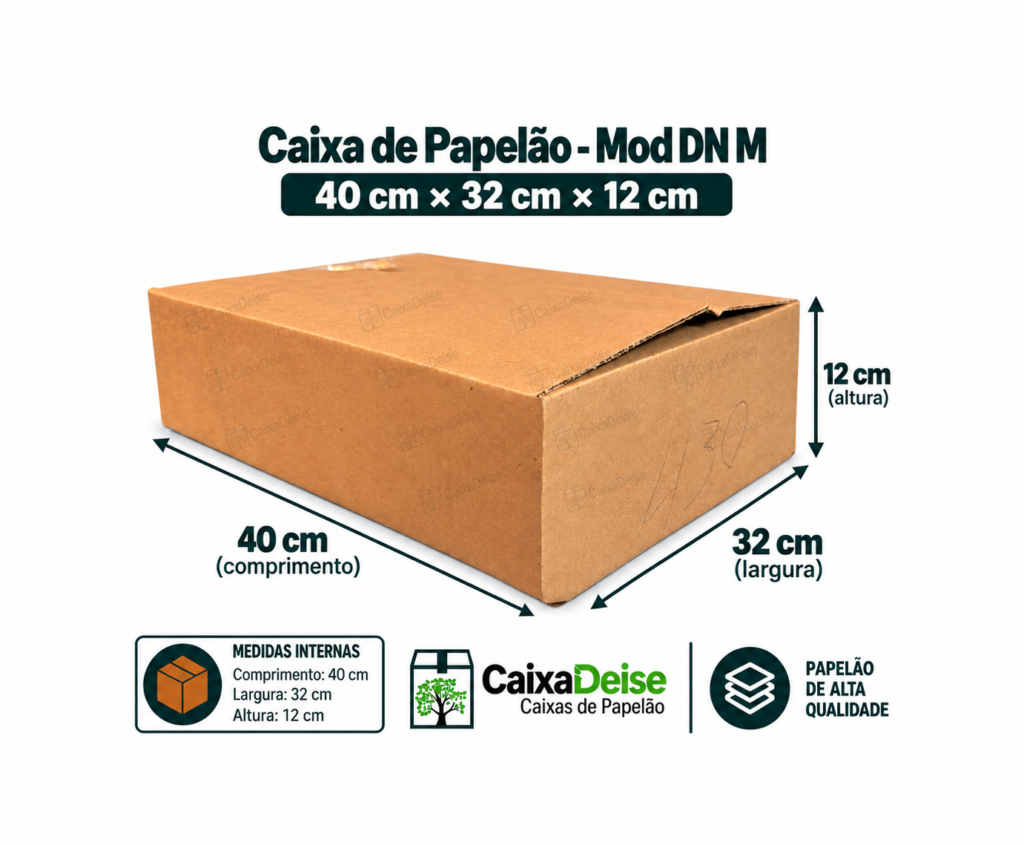 Caixa de papelão seminova 40 x 32 x 12 cm