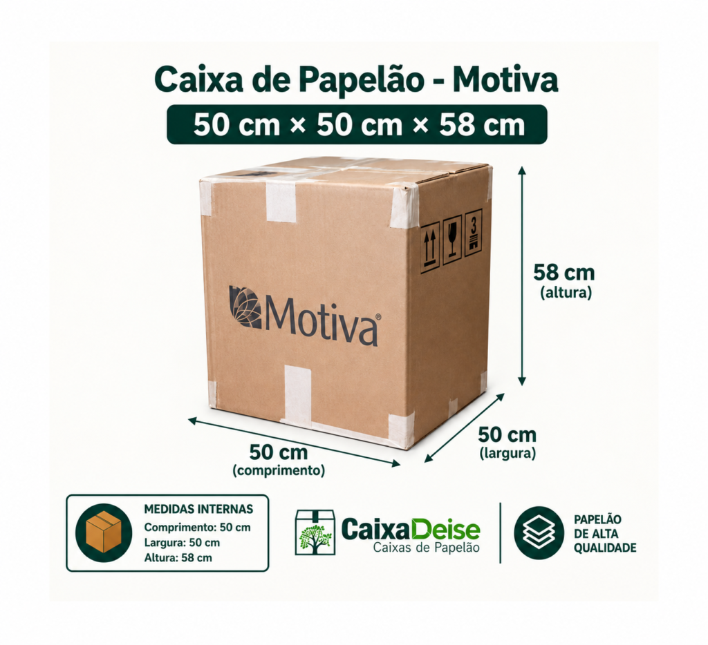 Caixa de papelão seminova 50 x 50 x 58 cm